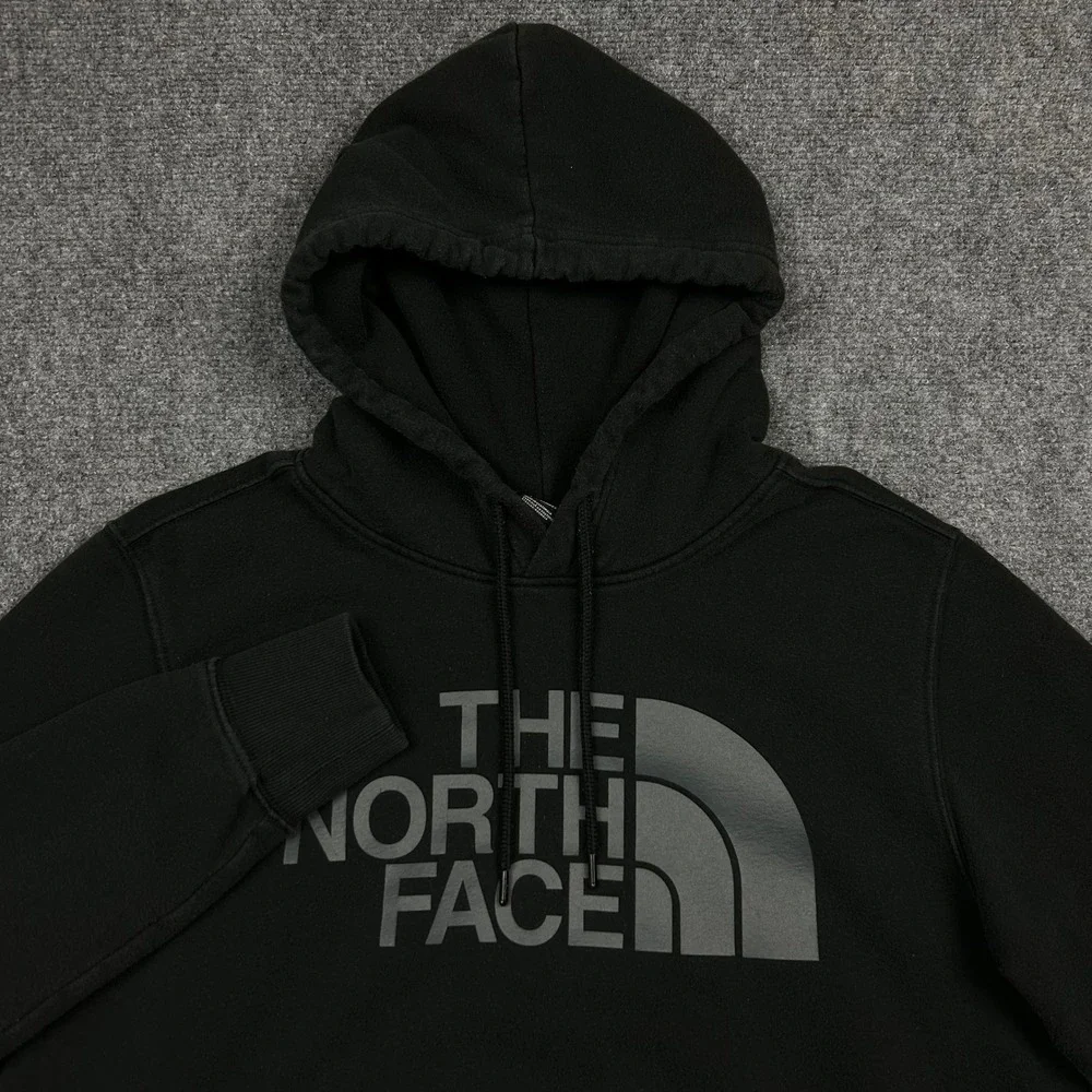 The North Face Hoodie Mens M Black Logo Pullover Fleece Outdoor Half Dome